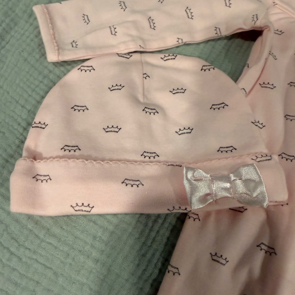 Carter's Light Pink Footed One-Piece Sleepwear with Hat & Mittens - Picture 2 of 5